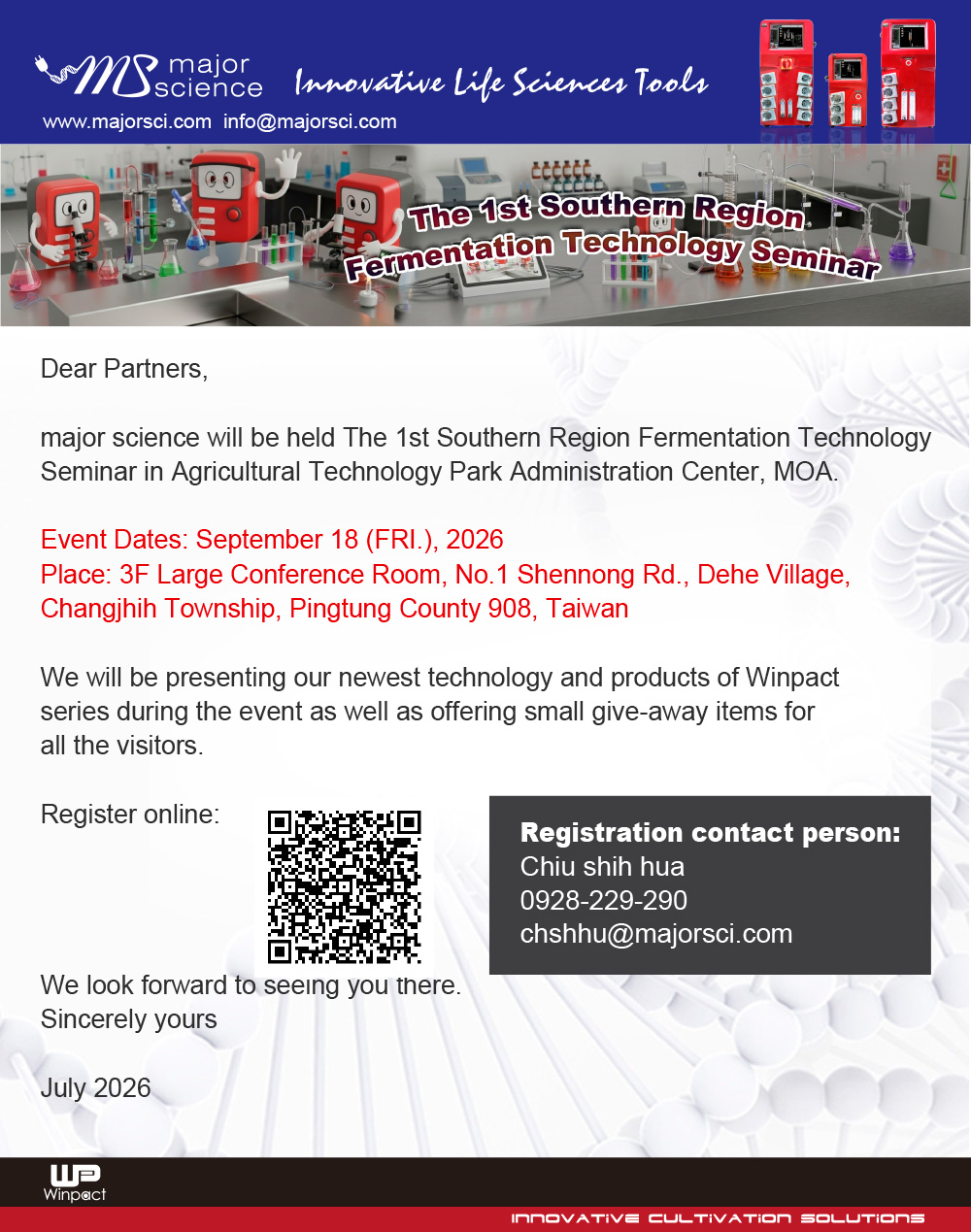 The 1st Southern Region Fermentation Technology Seminar in Agricultural Technology Park Administration Center, MOA.